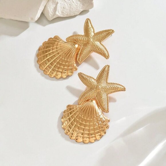 Gold Boho Women's Gold-Plated Handmade Multilayer Tassel Chunky Earrings - Picture 4 of 5